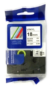 Taśma PT-V241 winylowa 18mm biała do Brother TZ- TZe-