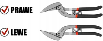 Nożyce do blachy ręczne PELIKAN 300mm prawe + lewe komplet 2 sztuki