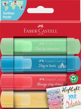 FABER-CASTELL Zakreślacz marker 4 kolory Pastelowe