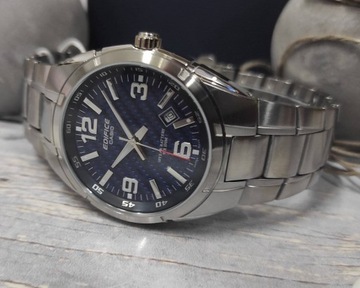 STALOWY KLASYCZNY NIEBIESKI WODOSZCZELNY ZEGAREK CASIO EDIFICE EF-125D-2A