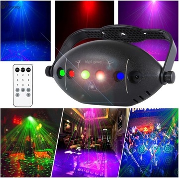 6 OTWORÓW 72 WZORY LASEROWE ŚWIATŁO DYSKOTEKOWE SCENICZNE ŚWIATŁA Z WTYCZKĄ