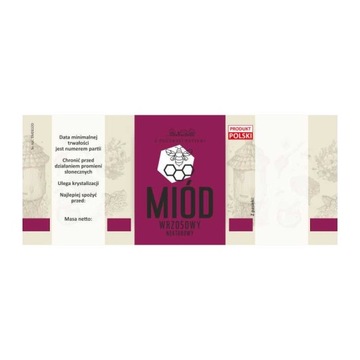 Etykieta na miód Wrzosowy EM0810D - duże