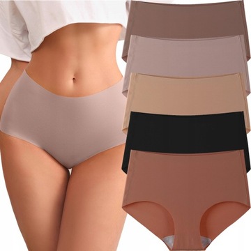 MAJTKI DAMSKIE PLUS SIZE BEZSZWOWE LASEROWO CIĘTE ORYGINALNE VELONI 5-PAK S