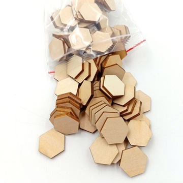 ПОДЕЛКИ СДЕЛАЙ САМ ПАЗЛ УКРАШЕНИЯ ДЕРЕВЯННЫЕ УКРАШЕНИЯ ЖИВОТНЫЕ ШЕСТИГРАННЫЙ БЛОК 100 ШТ. БАМБУК