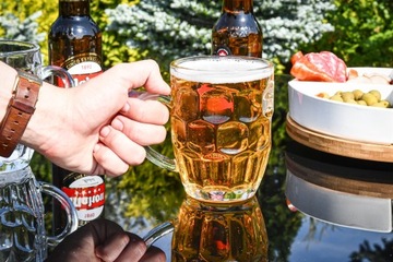 КРУЖКИ ПИВНЫЕ СТЕКЛА С РУЧКОЙ БОЧКА ТОЛСТОЕ СТЕКЛО 500 МЛ 6ШТ.