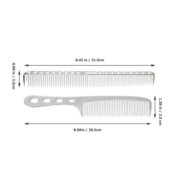 Металлическая парикмахерская расческа с вьющимися волосами, нержавеющая сталь.