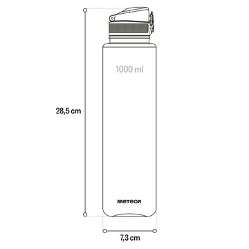 METEOR SPORTS BOTTLE 1000 мл 28,5 см сито из TRITAN, мундштук для мерного стакана