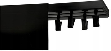 Потолочный карниз ЧЕРНЫЙ 2 направляющие с крышкой Потолочный карниз с крышкой 9CM 290