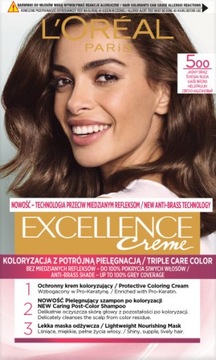 LOREAL PARIS EXCELLENCE Farba do włosów nr 5 JASNY BRĄZ