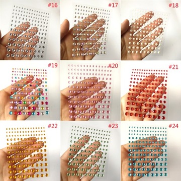 35 Colors Eyes Face Rhinestone Sticker Glitte