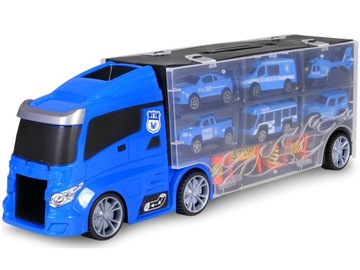 CIĘŻARÓWKA LAWETA POLICJA POJAZDY AUTA ŚMIGŁOWIEC TIR Z SAMOCHODZIKAMI