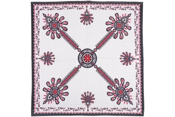 Serweta góralska biała parzenica rozeta ludowa tradycyjna portland 70x70