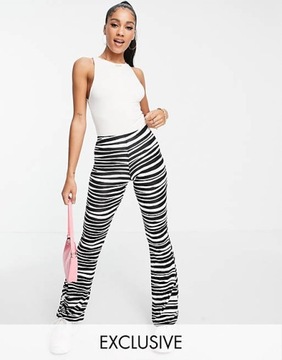 MISSGUIDED BIAŁE PRĄŻKOWANE BODY (34)