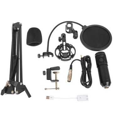 СТУДИЙНЫЙ МИКРОФОН USB-ГНЕЗДО КОНДЕНСАТОР ИГРОВОЙ ПОП-ФИЛЬТР ПОДСТАВКА НАБОР