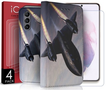 2W1 ETUI DO SAMSUNG S21 PLUS WZORY + SZKŁO 4SZT