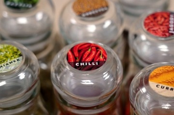 Красочные НАКЛЕЙКИ ДЛЯ СПЕЦИЙ для контейнеров, банок, ЭТИКЕТКИ