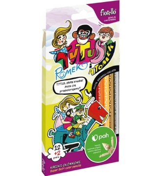 Kredki FIORELLO Super Soft 12 kol. + 2 gratis Tytus, Romek i A