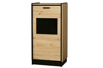 Witryna niska system do salonu KARIA Dąb Artisan / Czarny