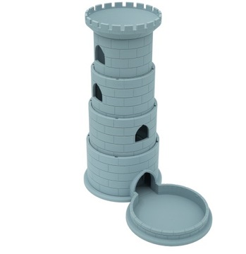 Складная древняя башня для игральных костей - Dice Tower Светло-серый