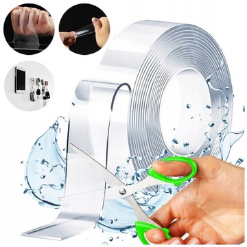 ПРОЧНАЯ НАНО ЛЕНТА, ВОДОНЕПРОНИЦАЕМАЯ, ДВУХСТОРОННЯЯ, МНОГОРАЗОВАЯ, ТОЛЩАЯ, 5М