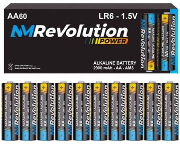60x BATERIE ALKALICZNE AA PALUCH R6 LR6 STRONG 1.5