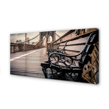 Foto-obraz grafika na płótnie Most ławka 100x50 cm