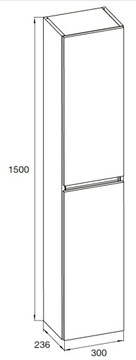 ROCA шкаф-колонна CUBE 150 GLOSS WHITE
