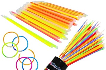 Opaski świecące bransoletki pałeczki fluo 100 szt.