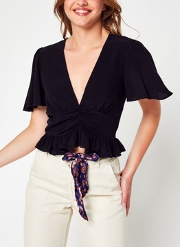 Bluzka drapowana czarna / NA-KD / 34/XS
