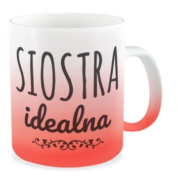 Kubek czerwony SIOSTRA idealna prezent dziewczyna