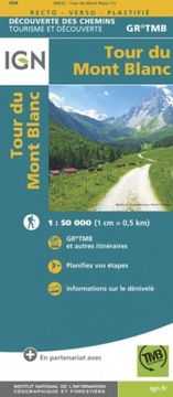 Tour du Mont Blanc mapa IGN