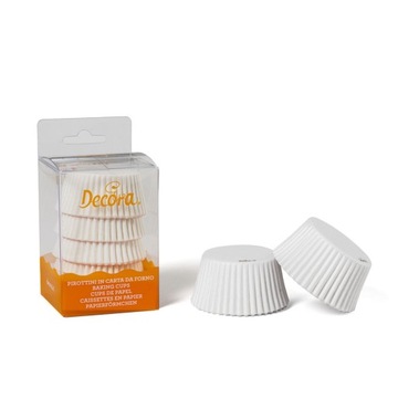 Papilotki do muffinek 50x32mm Decora Białe 75szt