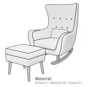 СОВРЕМЕННОЕ ЛЮКС КРЕСЛО НА ПОЛОЗКАХ, СТЕГАНОЕ