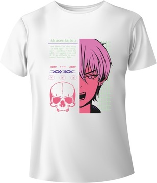 T-shirt Japońskie Anime Biały XXL