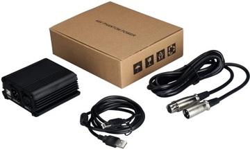 БЛОК ПИТАНИЯ УСИЛИТЕЛЬ ДЛЯ АНАЛОГОВЫХ XLR ФАНТОМНЫХ МИКРОФОНОВ +48 В USB