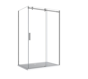 KABINA PRYSZNICOWA 100x80 CHROM PROSTOKĄTNA DRZWI PRZESUWNE 8MM ESG SEVANTE