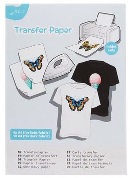 Papier transferowy A4 - 5 arkuszy do tkanin
