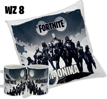 Zestaw FORTNITE KUBEK + PODUSZKA + IMIĘ RÓŻNE WZORY PREZENT