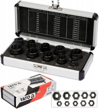 YATO WYKRĘTAKI DO ZERWANYCH URWANYCH USZKODZONYCH OBROBIONYCH ŚRUB 10SZT