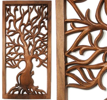 Płaskorzeźba Lite Drewno Rękodzieło Ornament 60cm