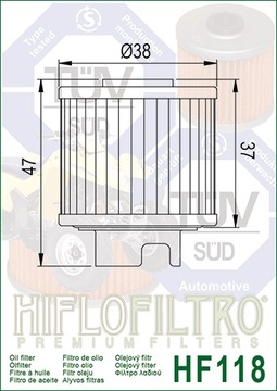 МАСЛЯНЫЙ ФИЛЬТР HIFLOFILTRO HF118