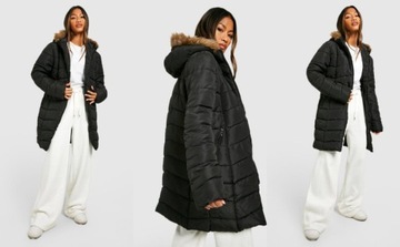 1H5A02 A02 BOOHOO CZARNA KURTKA PARKA XXL