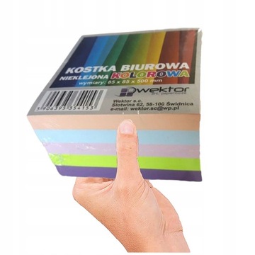 KOSTKA BIUROWA DO NOTATEK KOLOROWE KARTECZKI NOTES