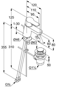 KLUDI PURE EASY STANDING РАКОВИНА FATTER, ХРОМ