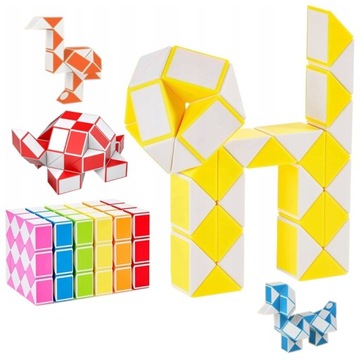 WĄŻ UKŁADANKA ZABAWKA ŁAŃCUCH KREATYWNY GRA 3szt