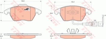ПЕРЕДНИЕ ДИСКИ+КОЛОДКИ TRW AUDI A3 8P1 SEAT ALTEA