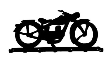 WIESZAK ŚCIENNY WISZĄCY METALOWY NA UBRANIA ILUSTRACJA MOTOCYKLA KURTKI