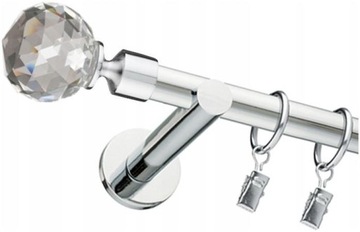 KARNISZ POJEDYNCZY CHROM 19mm 240cm RÓŻNE WZORY