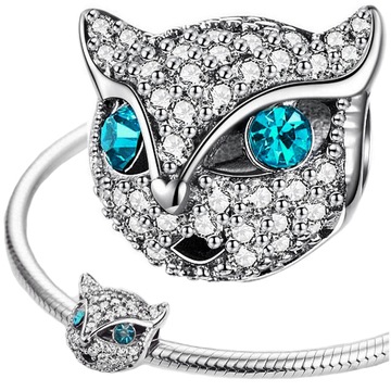 CHARMS srebro 925 KOT koralik zawieszka cyrkonie charms srebro pr 925 S925