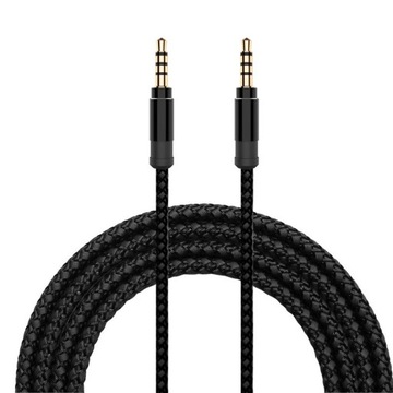 KABEL AUDIO AUX MINI JACK 3,5MM w Oplocie 1.5m